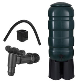 100L Slimline Garden Water Butt Set Including Tap with Stand and Filler Kit