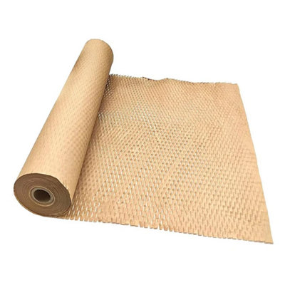 100m (2 Rolls) Brown Honeycomb Packing Wrapping Void Filling 400mm Hive Cushioning Paper Rolls