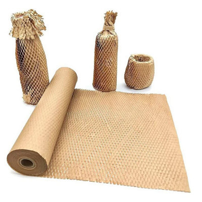 100m (2 Rolls) Brown Honeycomb Packing Wrapping Void Filling 400mm Hive Cushioning Paper Rolls - 3