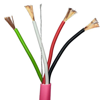 100m (330 ft) - Low Smoke 4 Core Speaker Cable 1.5mm OXYGEN FREE COPPER (OFC) LSZH 100V