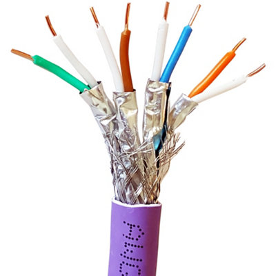 100m (330 ft) - Low Smoke CAT6a S/FTP Cable LSZH Shielded Screened Pure Copper 23 AWG Data