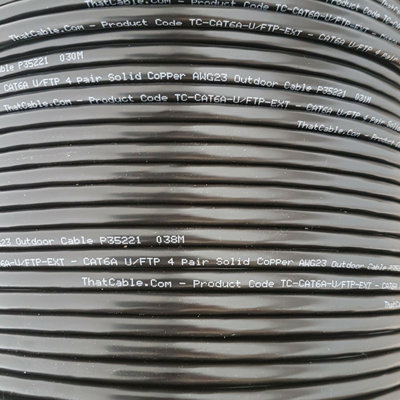100m (330 ft) - Outdoor Rated CAT6a Shielded Cable Pure Copper 23 AWG FTP Data Reel Drum