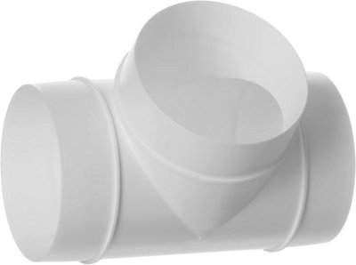 100m 4" - Blauberg Round Circular Plastic Ventilation Duct Pipe T Joint Piece - 8