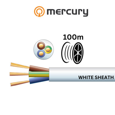 100m Cable 2183Y 3 Core Round PVC, 300/300V, HO3VV-F3, 6A - 100m Reel White Price Comparisons | Compare The Build