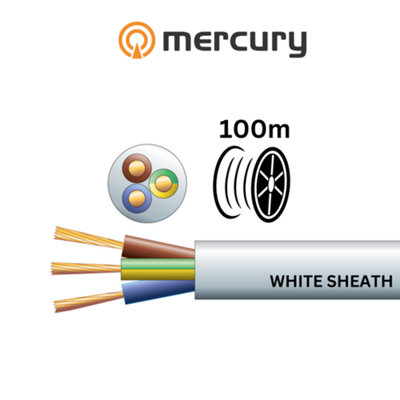 100m Cable 3183Y 3 Core Round PVC, 300/500V, HO5VV-F3, 10A 100m Reel White Price Comparisons | Compare The Build