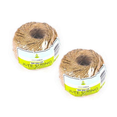 100m Natural Garden Jute Twine 2 Pack - Strong Biodegradable Plant Tie ...