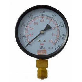 100mm 10 Bar Side Entry Manometer Pressure Gauge M20x1,5 + 1/2" BSP Reduction
