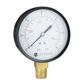 100mm 6 Bar Pressure Gauge Air Oil Water Meter 1/2" BSPT Side Entry Manometer