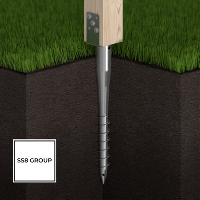 100mm / 865mm Fence Spike Ground Support Screw Anchor Heavy Duty Brackets Post Repair and Support - 3