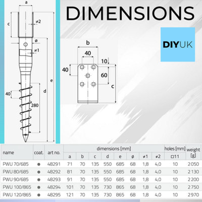 100mm / 865mm Fence Spike Ground Support Screw Anchor Heavy Duty Brackets Post Repair and Support - 5