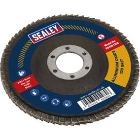 100mm Aluminium Oxide Flap Disc - 16mm Bore - Depressed Centre Disc - 120 Grit