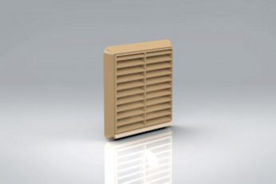 100mm Beige Louvered Grille Vent (4" Spigot)