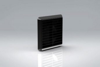 100mm Black Louvered Grille Vent (4" Spigot).