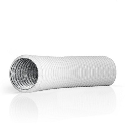 100mm - Blauberg PVC Heavy Duty White PVC Flexible Duct Hose - Extractor Fan - 3