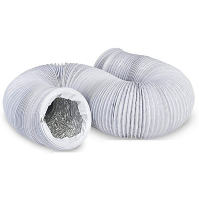 100mm - Blauberg PVC Heavy Duty White PVC Flexible Duct Hose - Extractor Fan - 4