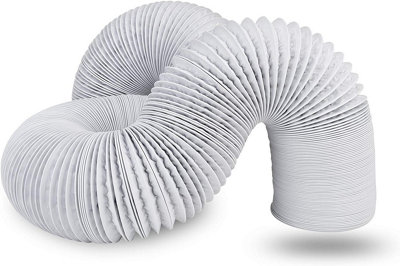 100mm - Blauberg PVC Heavy Duty White PVC Flexible Duct Hose - Extractor Fan - 8