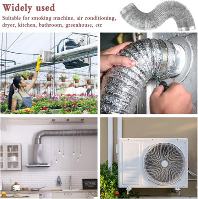 100mm dia Blauberg Aluminium Flexible Exhaust Ducting Pipe Fume ventilator High temperature 5m Long - 4