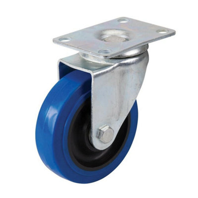 100mm Elastic Rubber Swivel Castor Wheel 140KG Limit Non Marking Spare Tyre