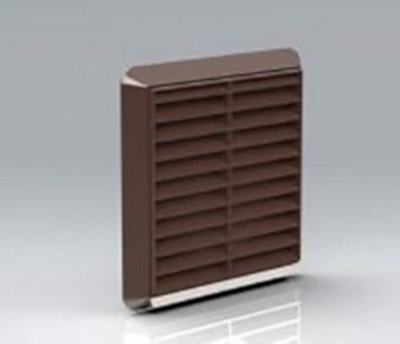 100mm External Brown Louvered Grille Vent (4" Spigot)