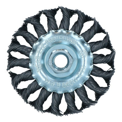 100mm Flat Twist Knot Rotary Wire Brush Wheel Deburring Rust Paint Removal 2pc