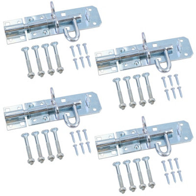 100mm Galvanised Brenton Slip Bolt Padbolt Slide Latch Lock Sheds Gates 4pk Price Comparisons | Compare The Build