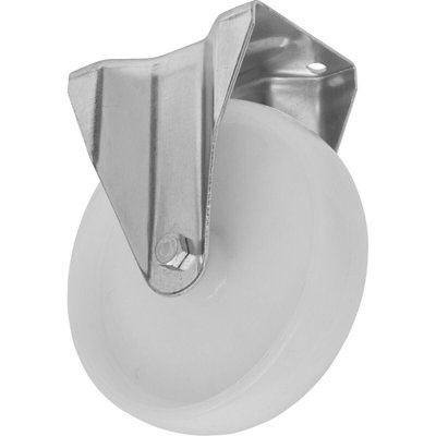 100mm Heavy Duty Fixed Castor Wheel with Nylon Tread and Aluminium Core