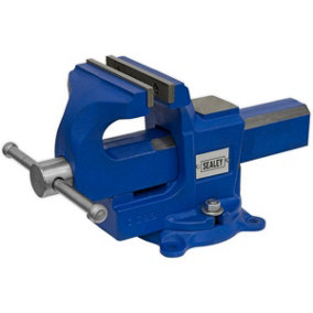 100mm Quick Action Swivel Base Vice - 100mm Jaw Opening - Serrated Steel Jaws