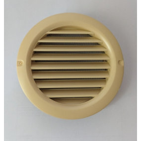 100mm Round Grille Beige with Fly Screen (4" Spigot)