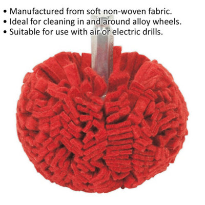 100mm Soft Polishing Ball - Non-Woven Fabric - 11mm Shaft - 35000 Max RPM