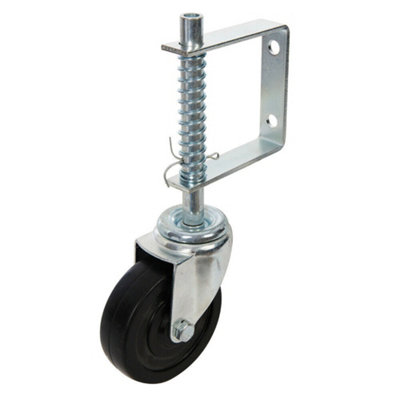 100mm Spring Loaded Outdoor Gate Castor Wheel 57KG Non Marking Driveway Support