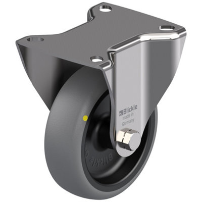 100mm stainless steel fixed castor with grey electrically conductive thermoplast