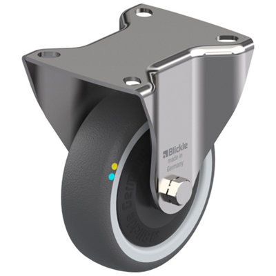 100mm stainless steel fixed castor with grey electrically conductive thermoplast