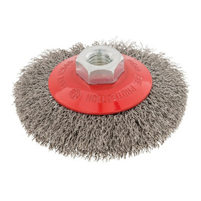 100mm Stainless Steel Wire Flat Bevel Brush M14 Thread Angle Grinder Drill Wheel