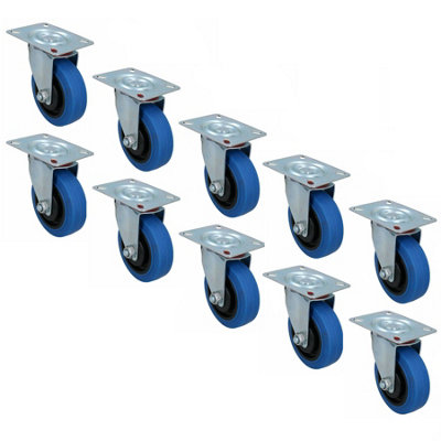 100mm Swivel Castor Wheel with Elastic Rubber Tyre for Trolleys Carts Furniture 10pk Price Comparisons | Compare The Build