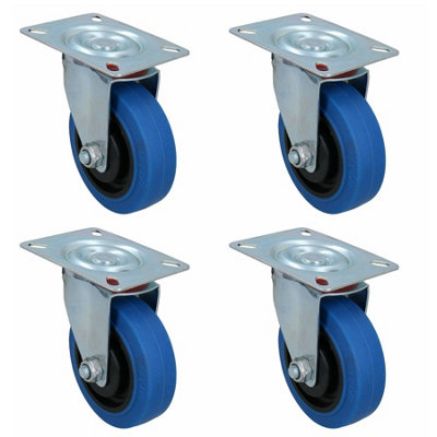 100mm Swivel Castor Wheel with Elastic Rubber Tyre for Trolleys Carts Furniture 4pk Price Comparisons | Compare The Build