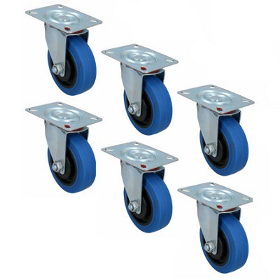 100mm Swivel Castor Wheel with Elastic Rubber Tyre for Trolleys Carts Furniture 6pk Price Comparisons | Compare The Build