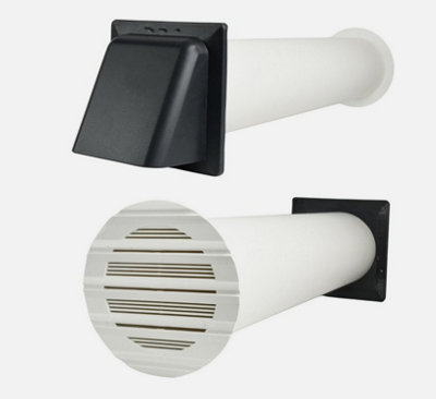 100mm Wall Vent Ventilation Kit Grille & Pipe PVC Hooded Cover ...