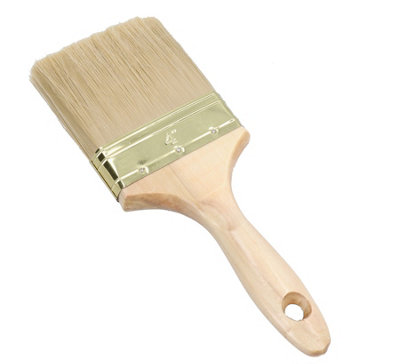 100mm Wide Nylon Paint Brush With Wooden Handle for Sheds Decking