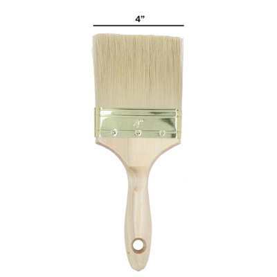 100mm Wide Nylon Paint Brush Wooden Handle for Sheds Decking Fences 2pk