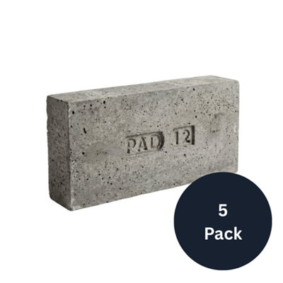 100mm x 215mm x 440mm Concrete Padstone PAD12 (5/Pack)