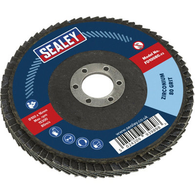 100mm Zirconium Flap Disc - 16mm Bore - Depressed Centre Disc - 80 Grit