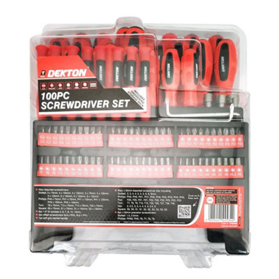 100pc Dekton Screwdriver Set Home DIY Tool Kit Repair Precision Hand Tools - 7