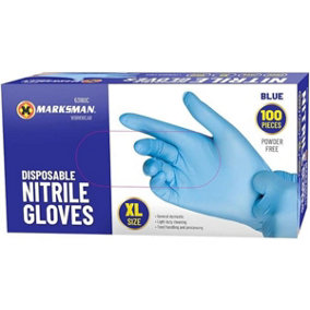 100Pc extra Large Disposable Nitrile Gloves Powder Free Blue