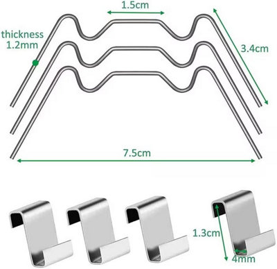 100pc Greenhouse Glass Window Pane Glazing Z & W Stainless Steel Fixing Clips