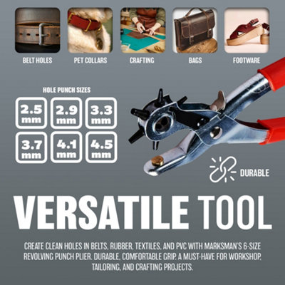100Pc Leather Hole Punch & Eyelet Plier Set With Revolving Head Grip Handle