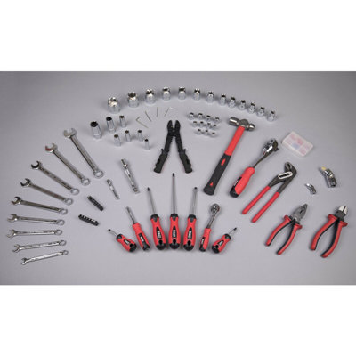 100pc Mechanic Tool Kit - Ratchet Socket Set - Spanners - Hammer - Pliers & Bits - 3