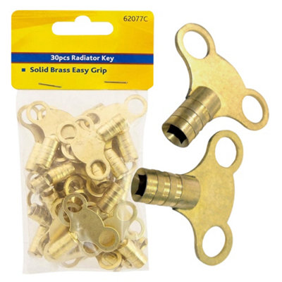 100Pc Solid Brass Radiator Plumbing Bleed Bleeding Keys Venting Air Valve