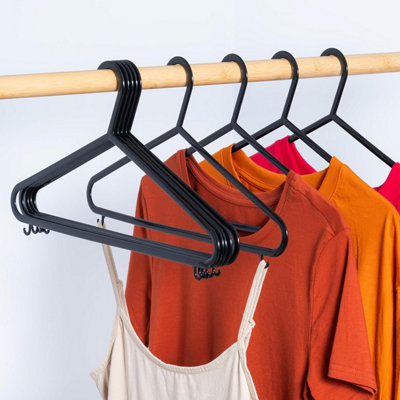 100Pcs Adult Plastic Coat Hangers (Black) - 3