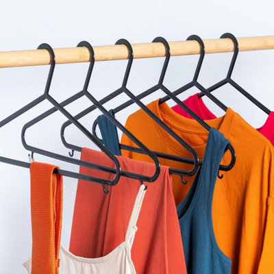 100Pcs Adult Plastic Coat Hangers (Black) - 4
