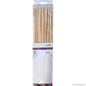 100Pcs Bamboo Sticks Picks Skewers Bbq Cocktail 30Cm X 4Mm